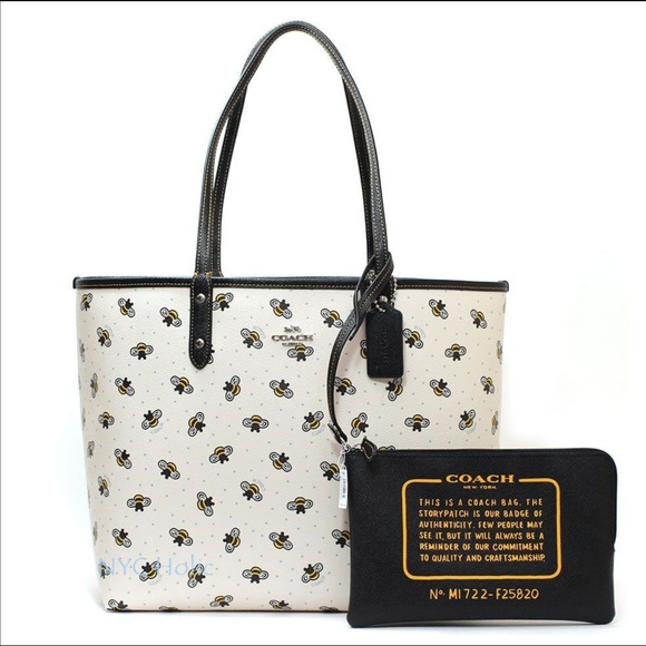 coach white bumble bee purse